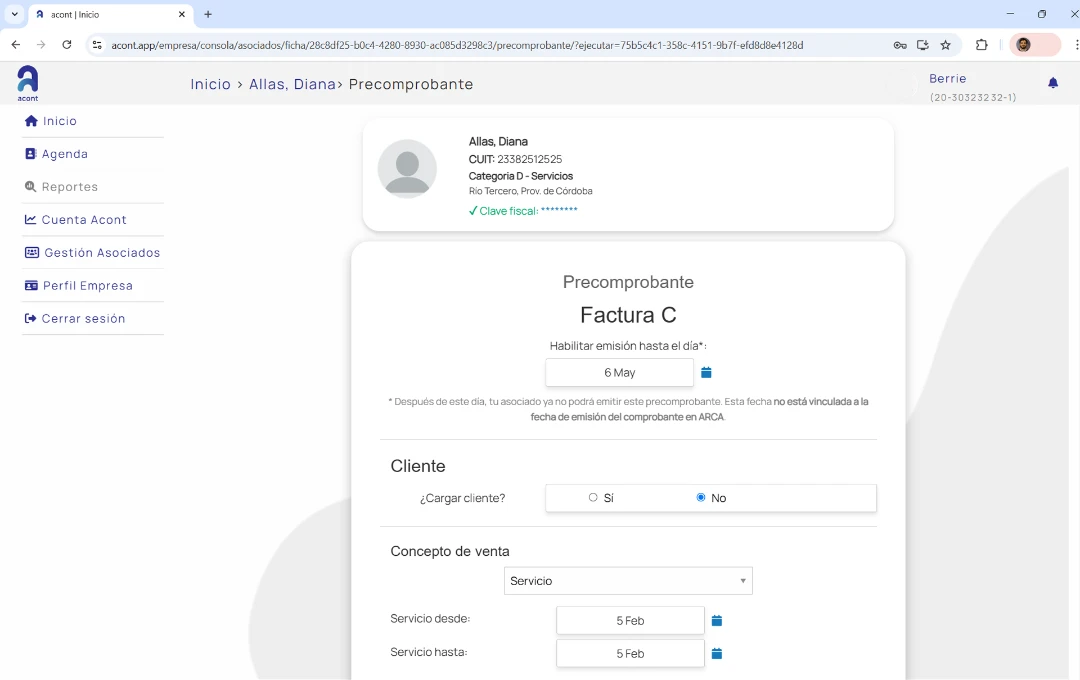 facturación individual